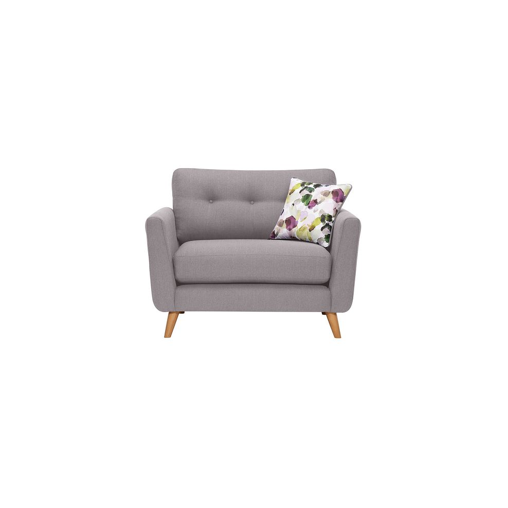 Evie Loveseat in Silver Fabric 2