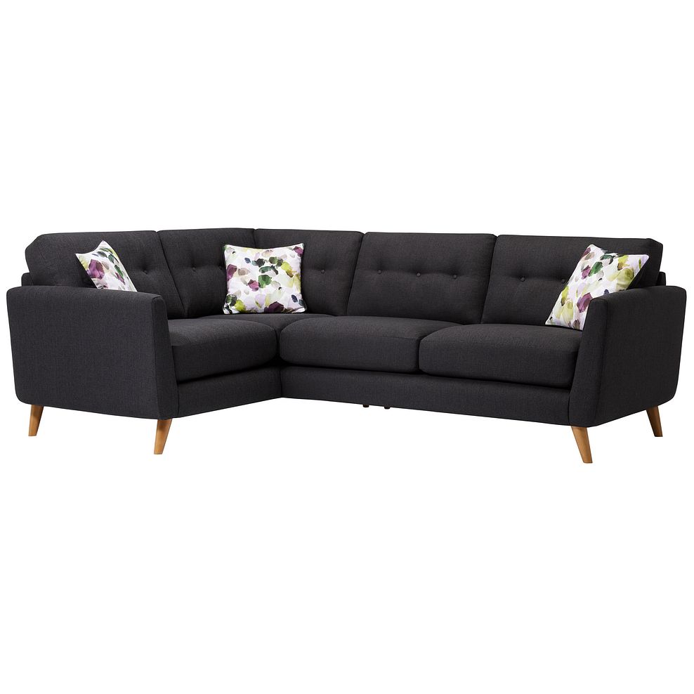 Evie Right Hand Corner Sofa in Charcoal Fabric 2
