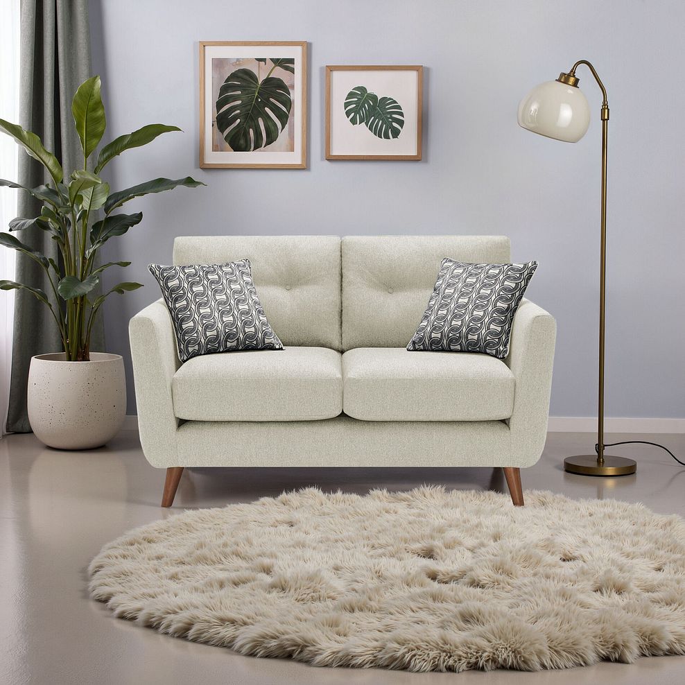 Evie 2 Seater Sofa in Rosa Collection Sand Fabric 1