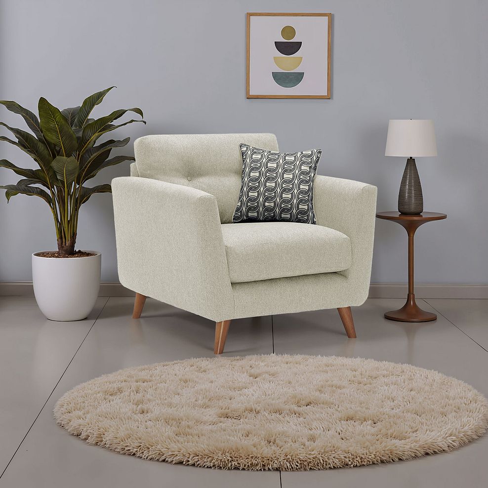 Evie Armchair in Rosa Collection Sand Fabric 1