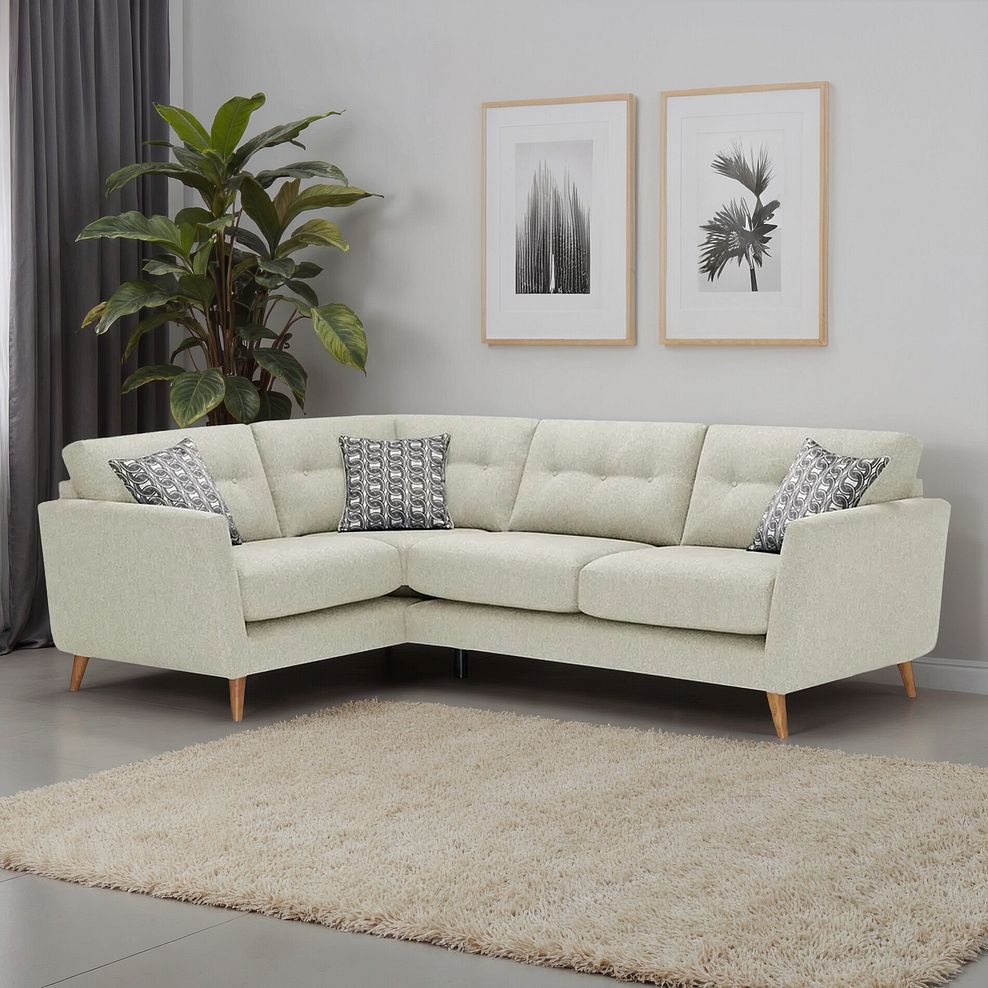 Evie Right Hand Corner Sofa in Rosa Collection Sand Fabric 1