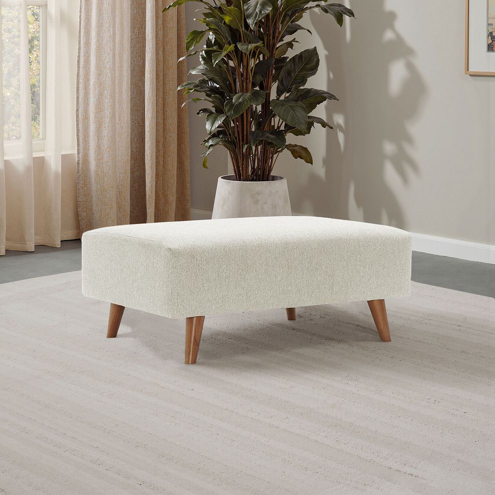 Evie Footstool in Rosa Collection Sand Fabric 1