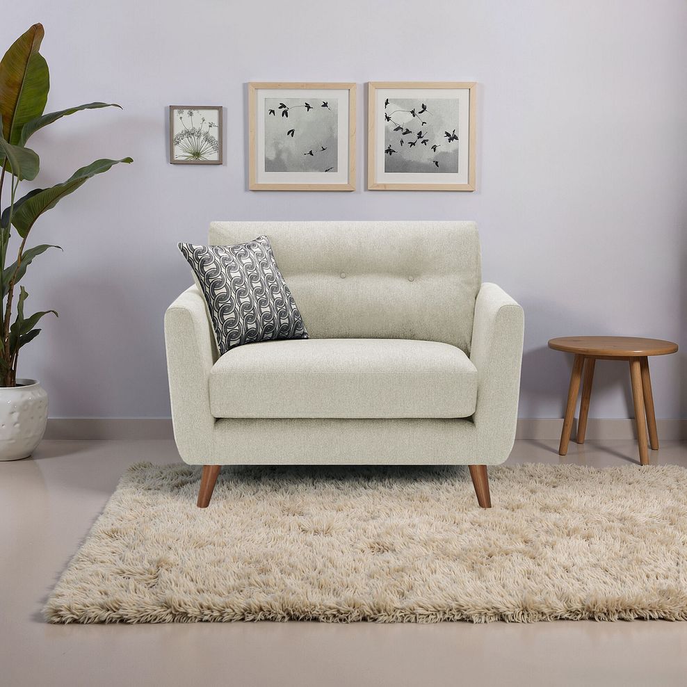 Evie Loveseat in Rosa Collection Sand Fabric 1