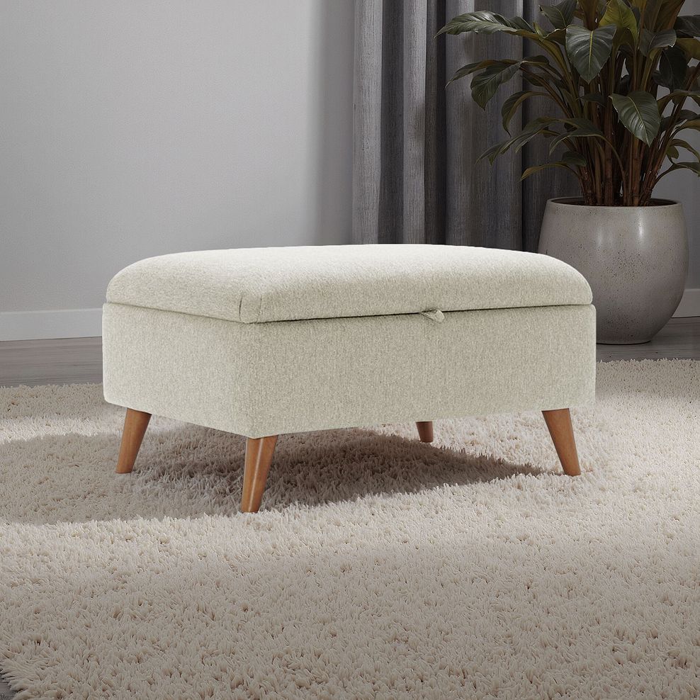 Evie Storage Footstool in Rosa Collection Sand Fabric 1