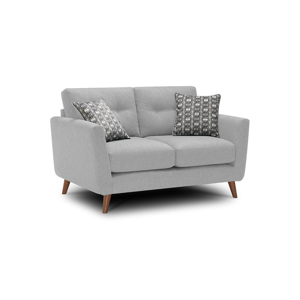 Evie 2 Seater Sofa in Rosa Collection Silver Fabric 1