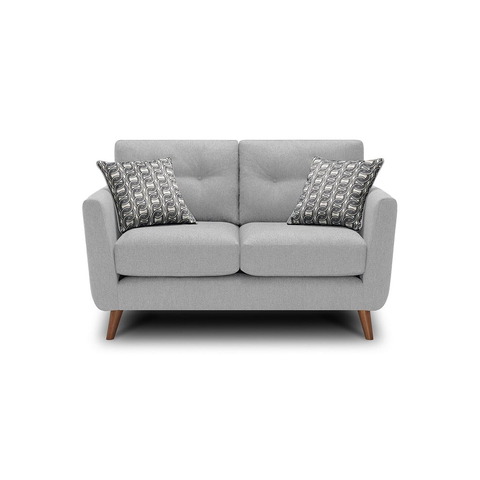 Evie 2 Seater Sofa in Rosa Collection Silver Fabric 2