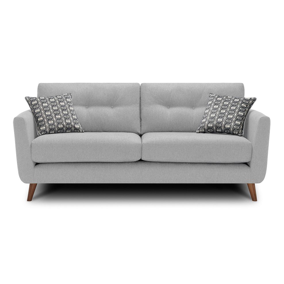 Evie 3 Seater Sofa in Rosa Collection Silver Fabric 2