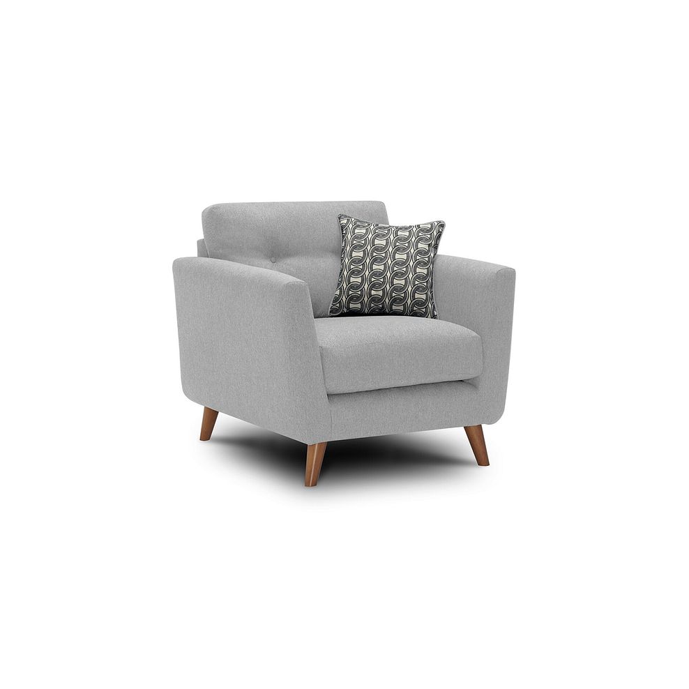 Evie Armchair in Rosa Collection Silver Fabric 1