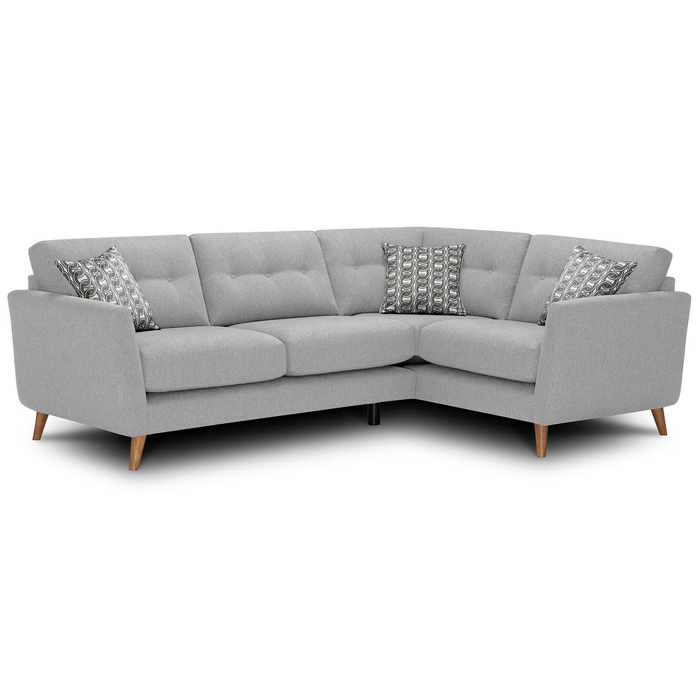 Evie Left Hand Corner Sofa in Rosa Collection Silver Fabric