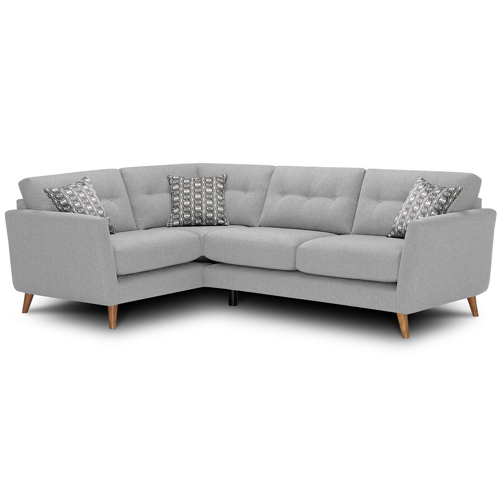 Evie Right Hand Corner Sofa in Rosa Collection Silver Fabric 1