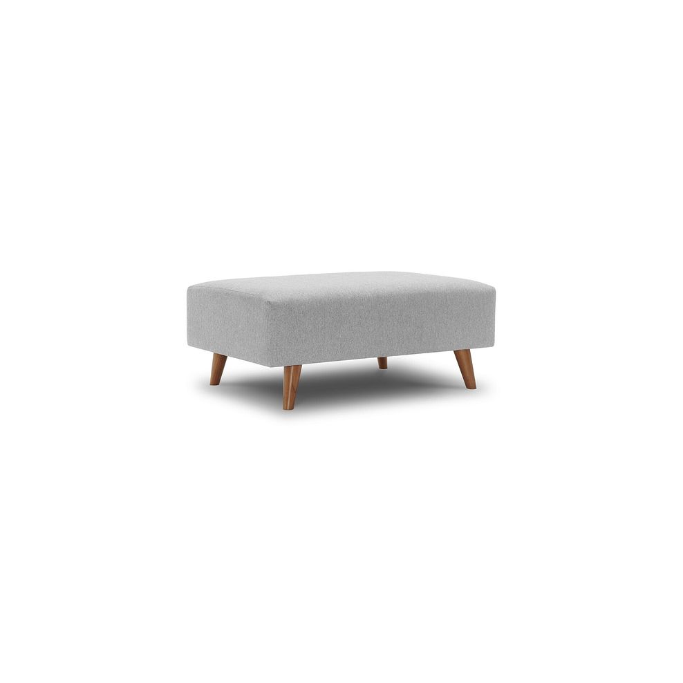 Evie Footstool in Rosa Collection Silver Fabric