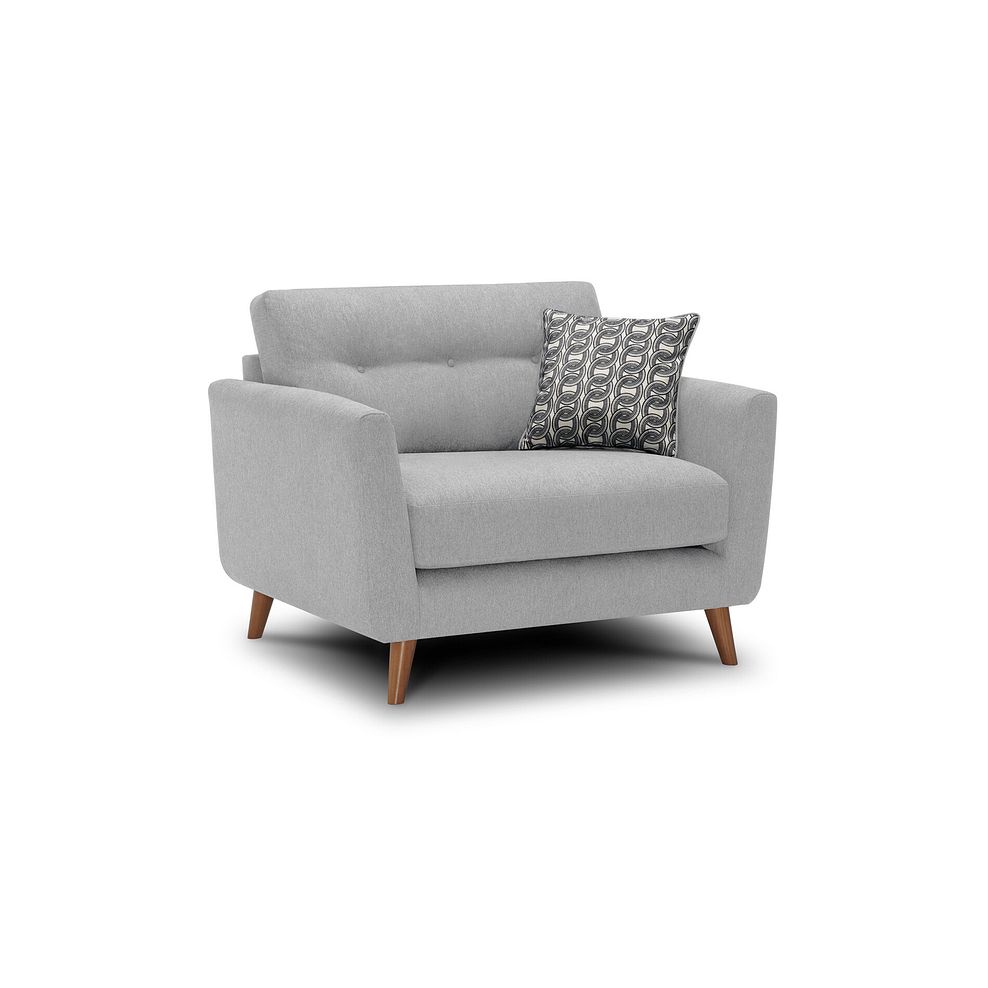 Evie Loveseat in Rosa Collection Silver Fabric 1