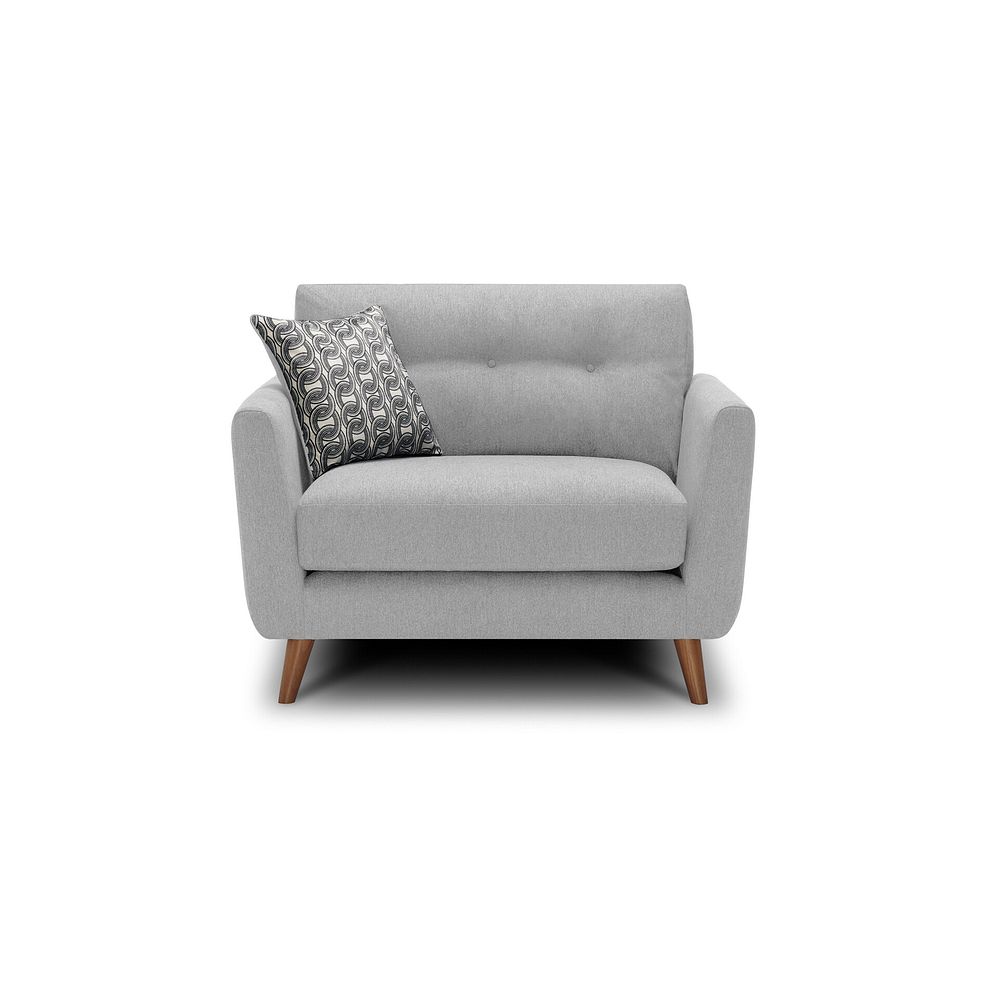 Evie Loveseat in Rosa Collection Silver Fabric 2