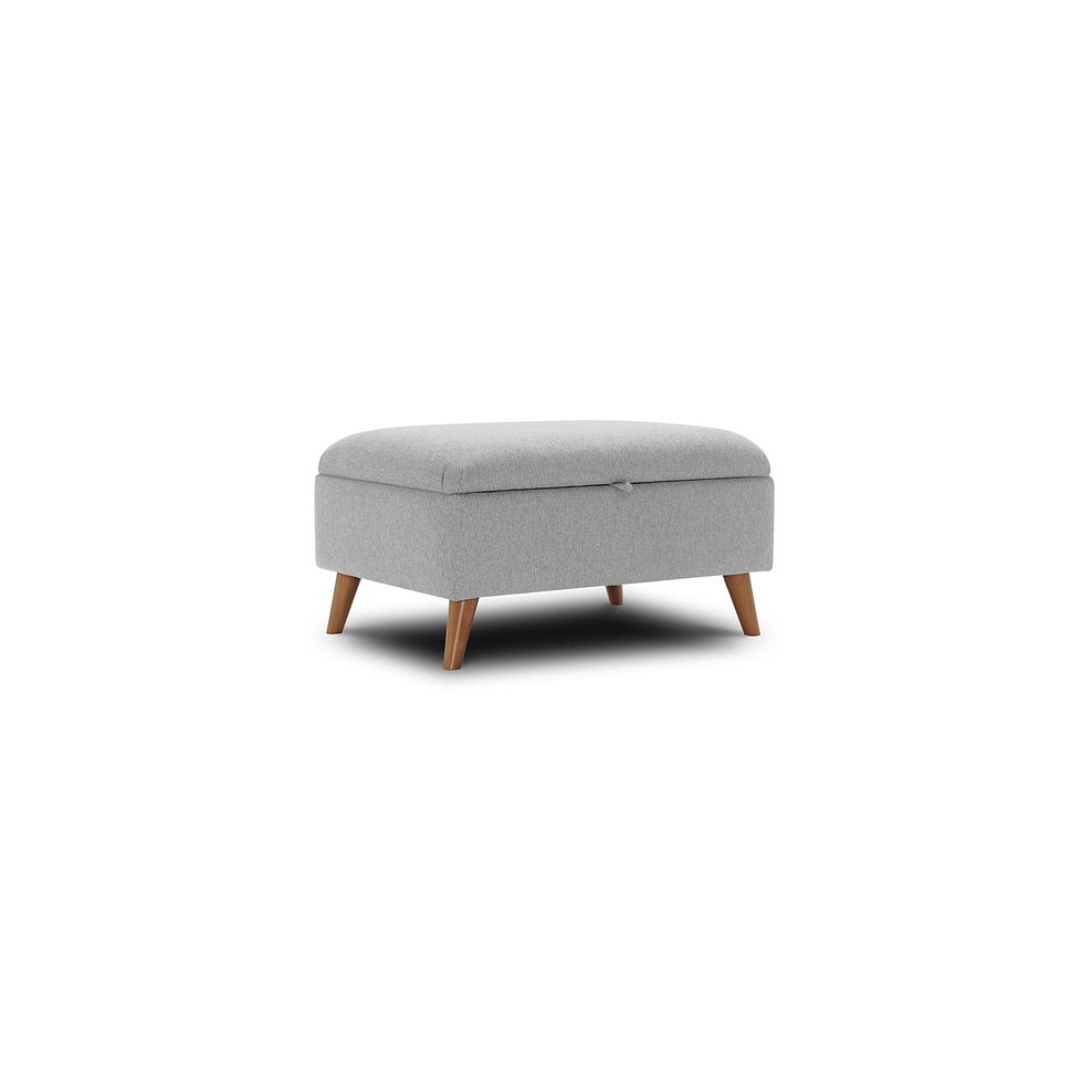 Evie Storage Footstool in Rosa Collection Silver Fabric 1