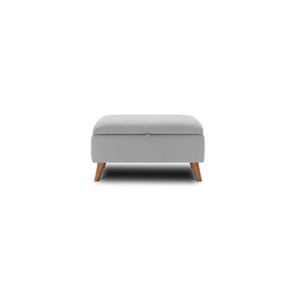 Evie Storage Footstool in Rosa Collection Silver Fabric 2