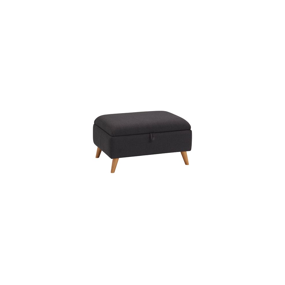 Evie Storage Footstool in Plain Charcoal Fabric
