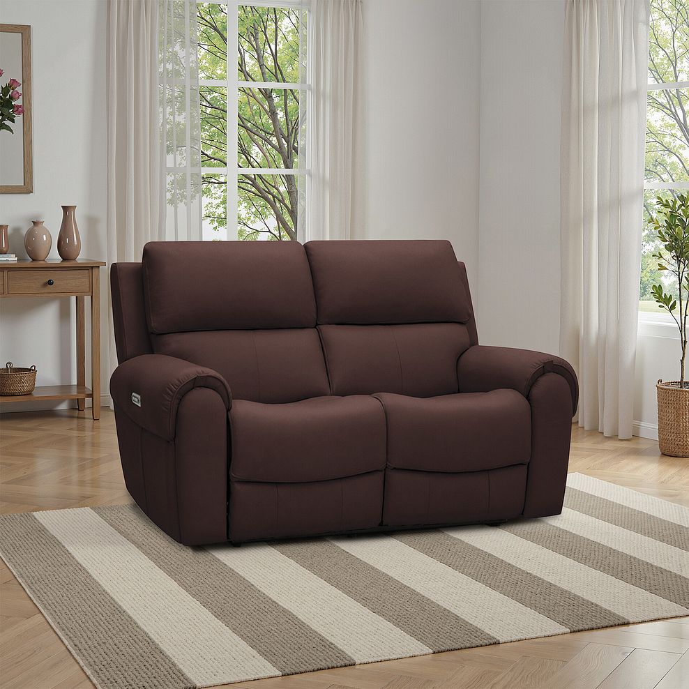 Ezra 2 Seater Electric Recliner in Chestnut Leather 1
