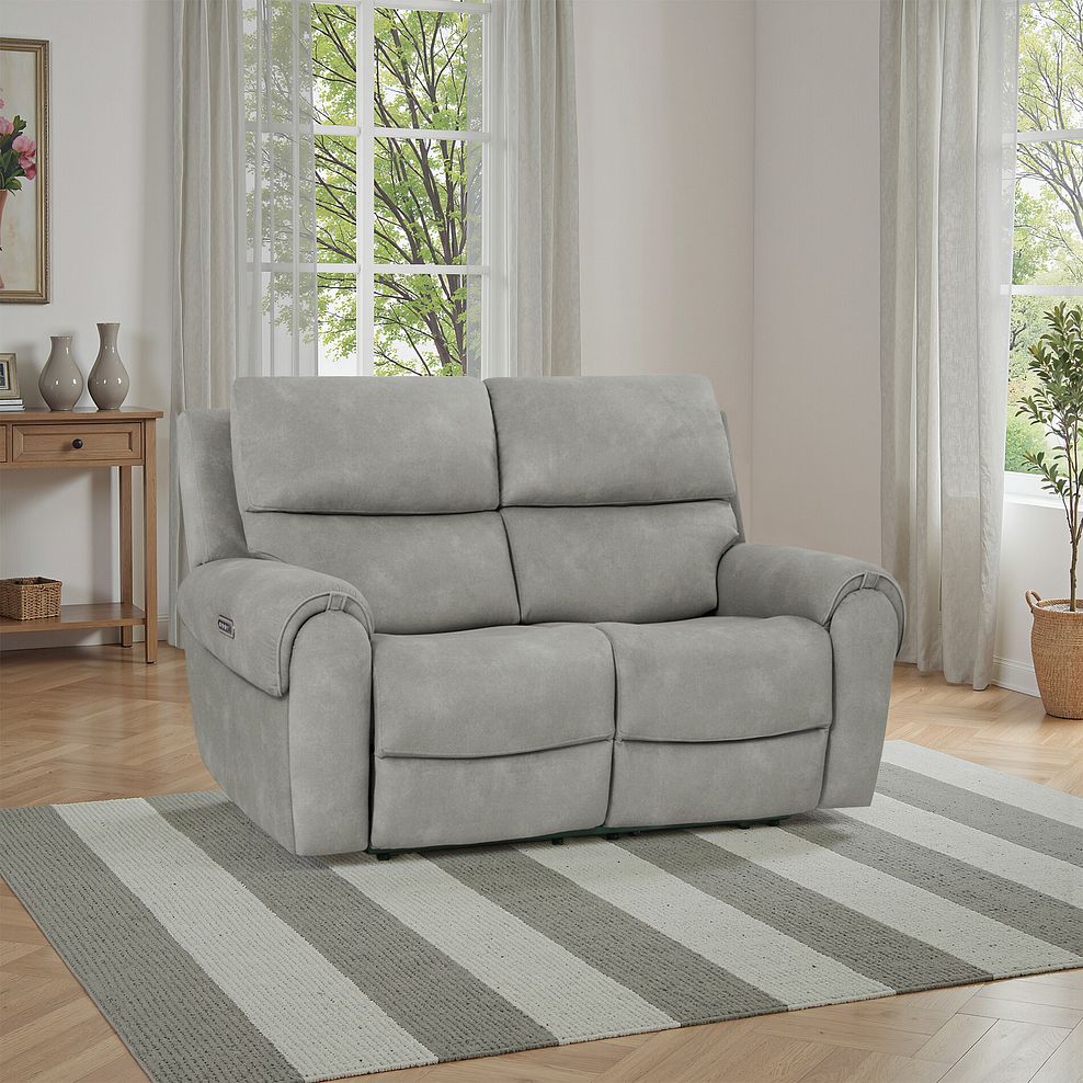 Ezra 2 Seater Electric Recliner in Dexter Stone Fabric 1