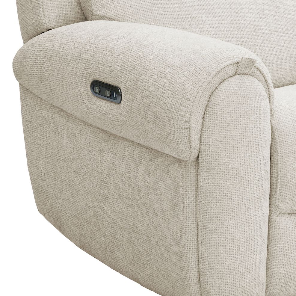 Ezra 2 Seater Electric Recliner in Hopsack Natural Fabric 8
