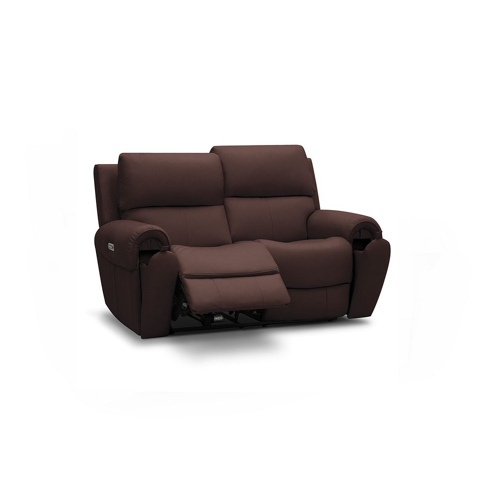 Ezra 2 Seater Electric Recliner with Power Headrest & Lumbar Support in Chestnut Leather 3