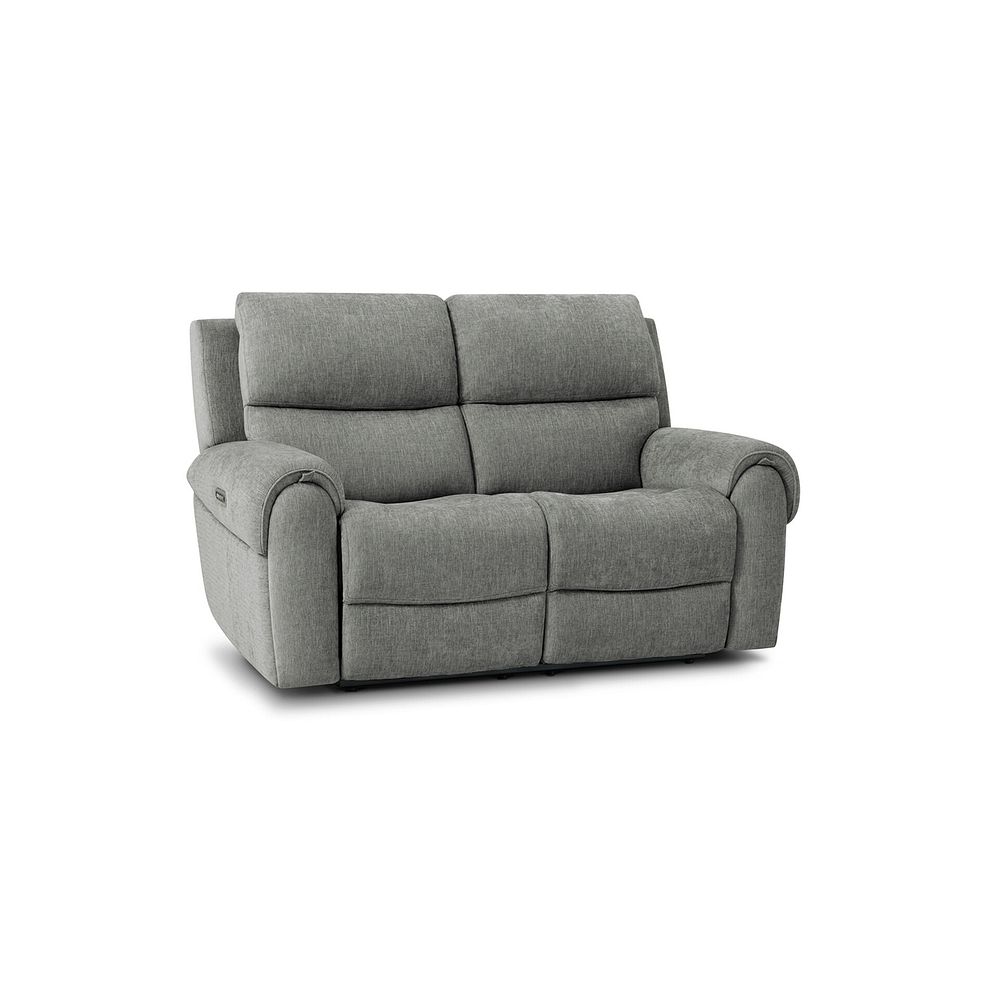 Ezra 2 Seater Electric Recliner with Power Headrest & Lumbar Support in Darwin Mushroom Fabric 1