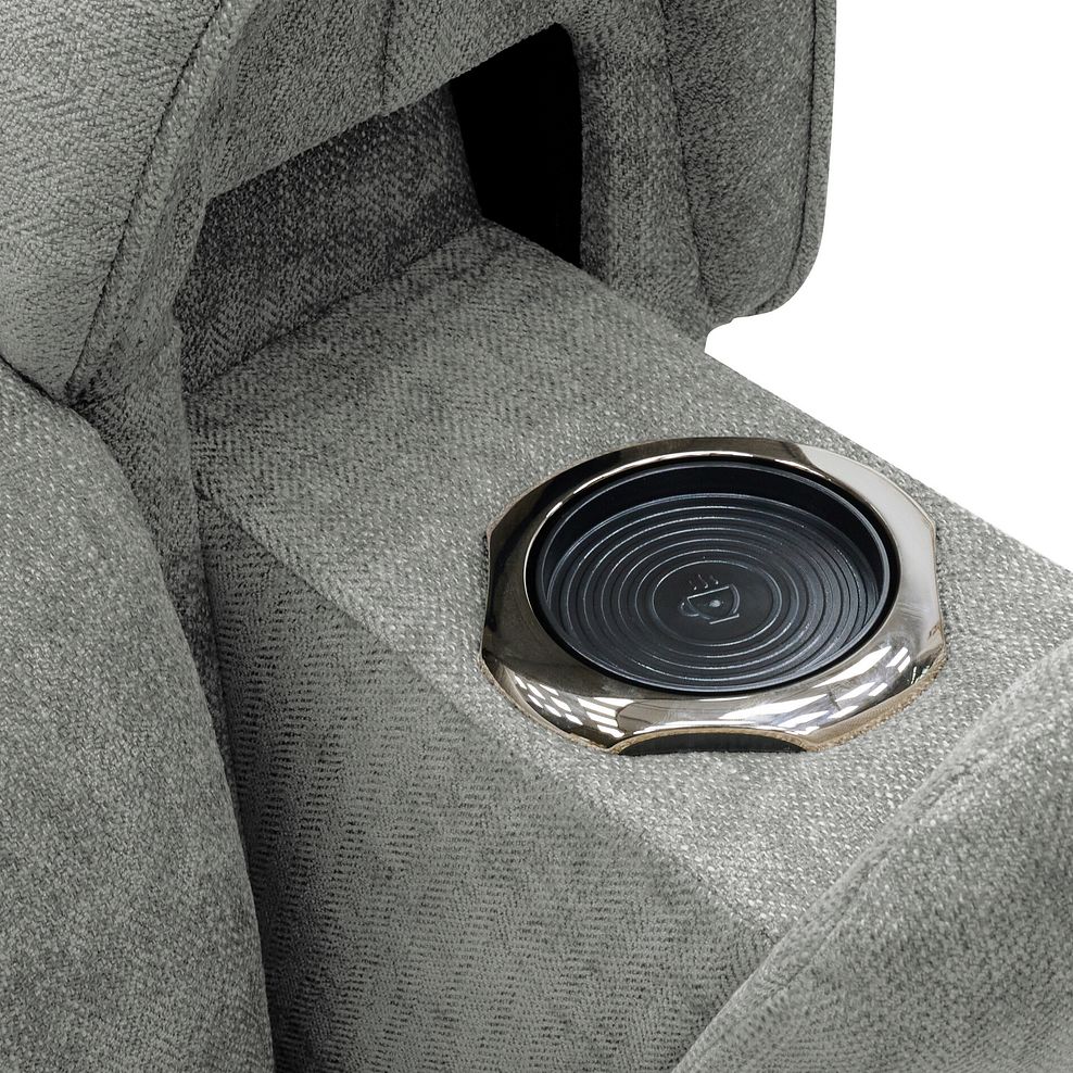 Ezra 2 Seater Electric Recliner with Power Headrest & Lumbar Support in Darwin Mushroom Fabric 11