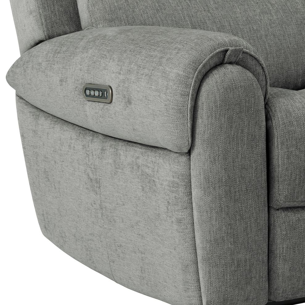 Ezra 2 Seater Electric Recliner with Power Headrest & Lumbar Support in Darwin Mushroom Fabric 14