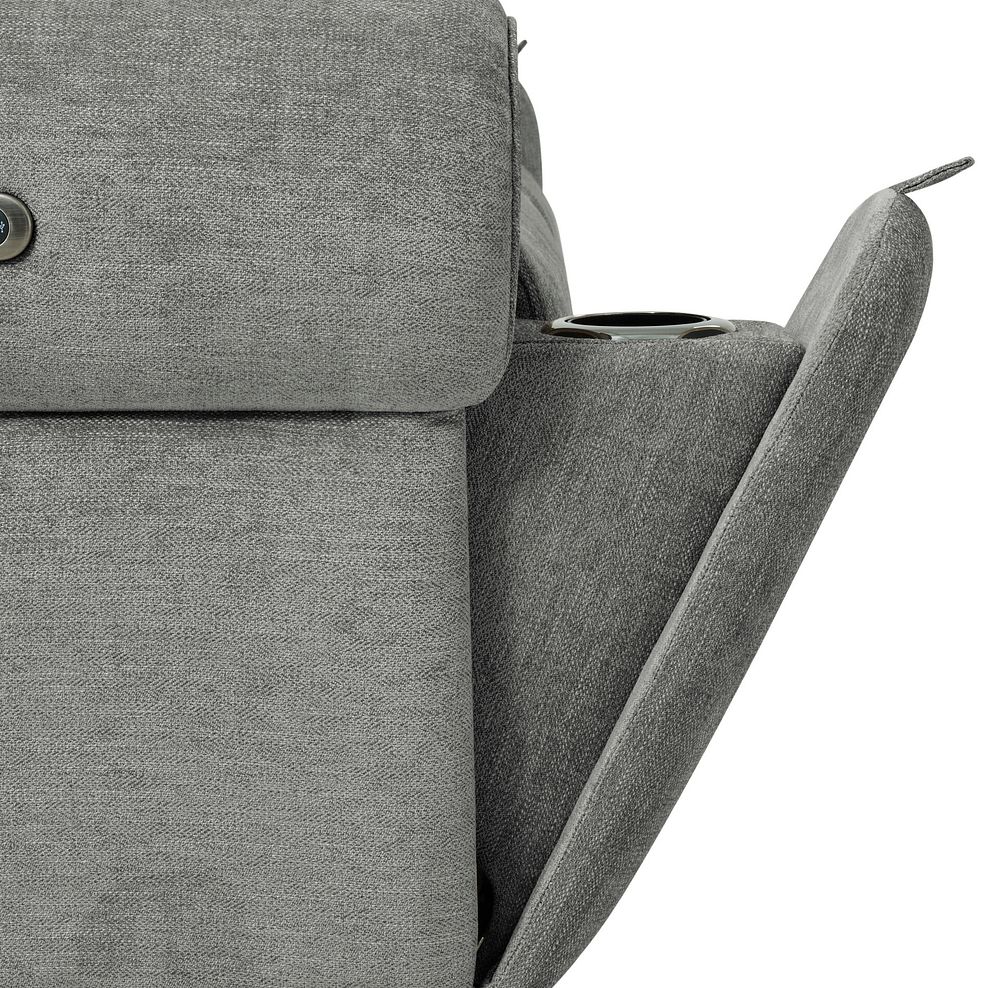 Ezra 2 Seater Electric Recliner with Power Headrest & Lumbar Support in Darwin Mushroom Fabric 16