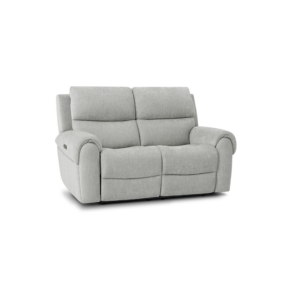 Ezra 2 Seater Electric Recliner with Power Headrest & Lumbar Support in Darwin Silver Fabric 1