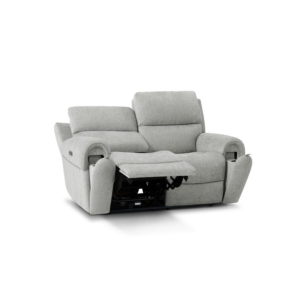 Ezra 2 Seater Electric Recliner with Power Headrest & Lumbar Support in Darwin Silver Fabric 4