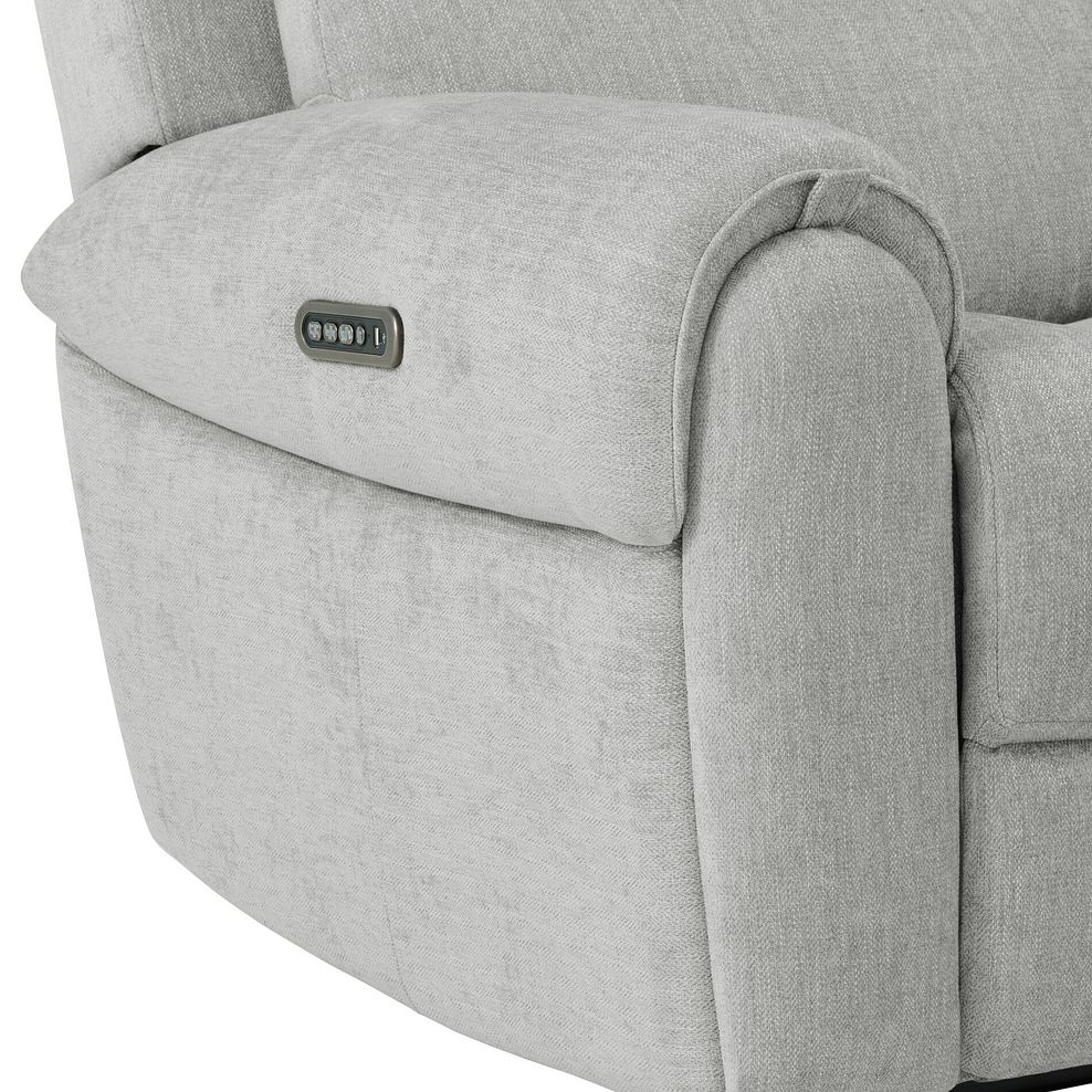 Ezra 2 Seater Electric Recliner with Power Headrest & Lumbar Support in Darwin Silver Fabric 14