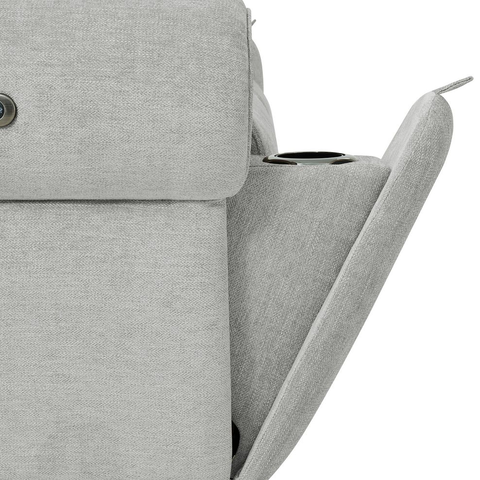 Ezra 2 Seater Electric Recliner with Power Headrest & Lumbar Support in Darwin Silver Fabric 16