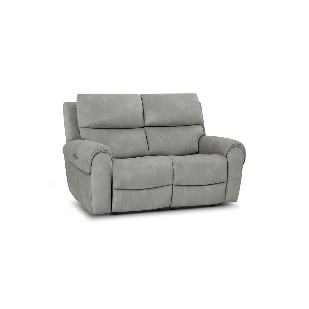 Ezra 2 Seater Electric Recliner with Power Headrest & Lumbar Support in Dexter Stone Fabric 1