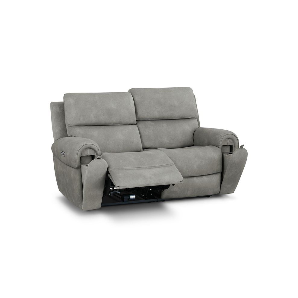 Ezra 2 Seater Electric Recliner with Power Headrest & Lumbar Support in Dexter Stone Fabric 2