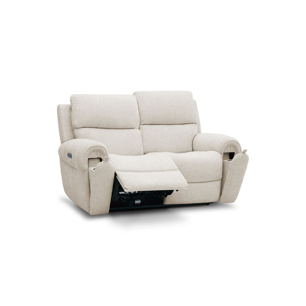Ezra 2 Seater Electric Recliner with Power Headrest & Lumbar Support in Hopsack Natural Fabric 2