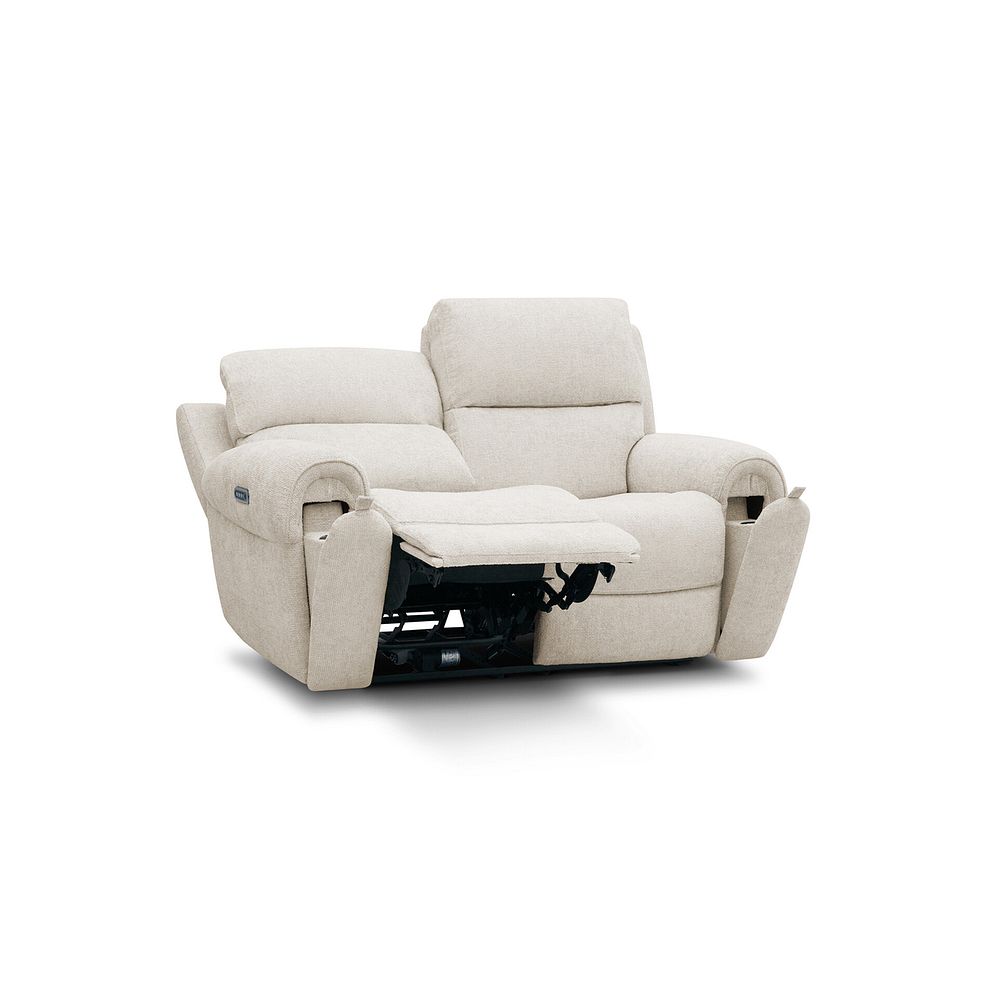 Ezra 2 Seater Electric Recliner with Power Headrest & Lumbar Support in Hopsack Natural Fabric 5