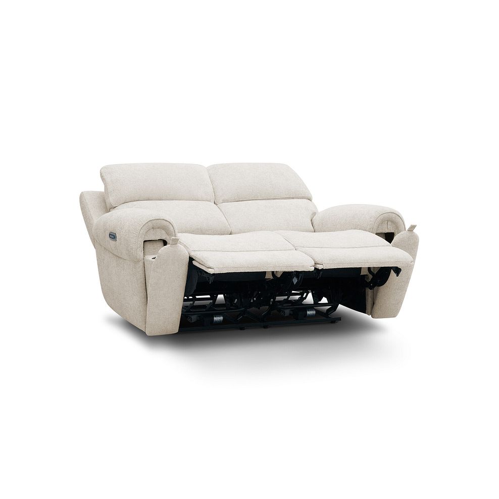 Ezra 2 Seater Electric Recliner with Power Headrest & Lumbar Support in Hopsack Natural Fabric 6