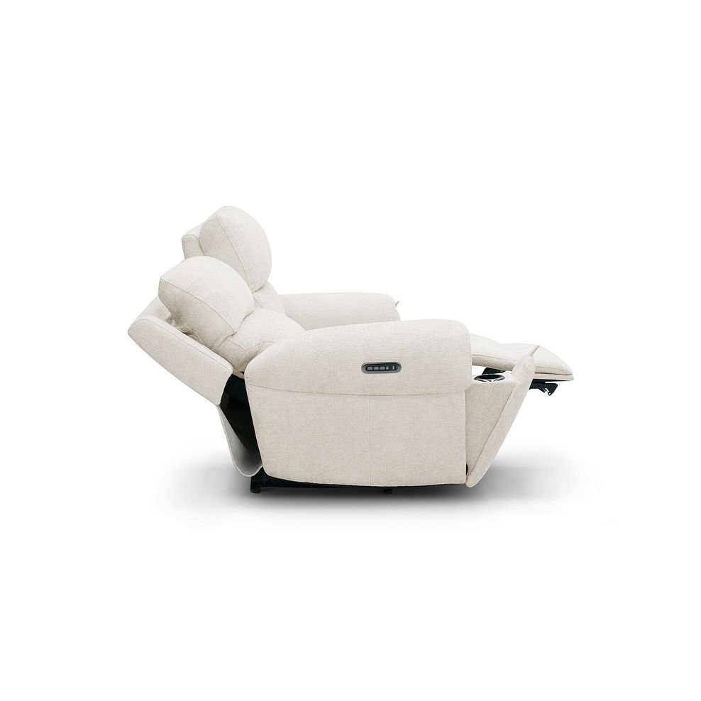 Ezra 2 Seater Electric Recliner with Power Headrest & Lumbar Support in Hopsack Natural Fabric 9