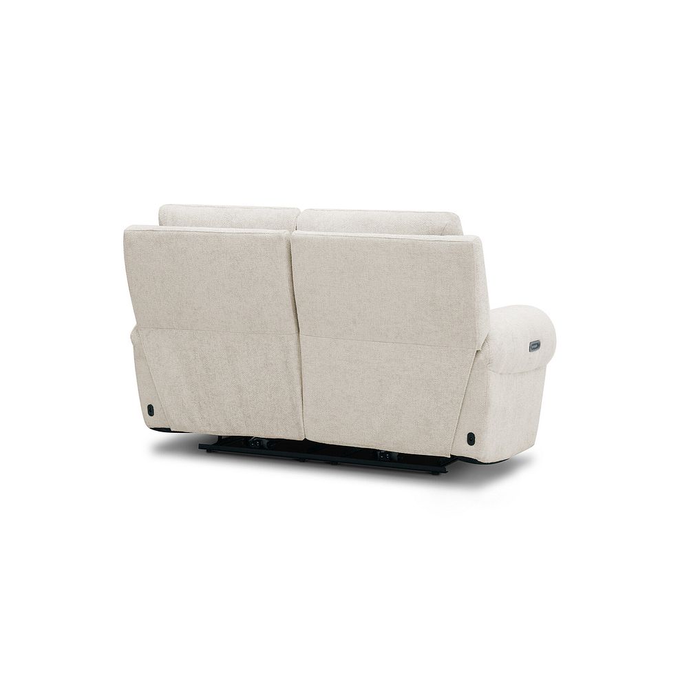 Ezra 2 Seater Electric Recliner with Power Headrest & Lumbar Support in Hopsack Natural Fabric 10
