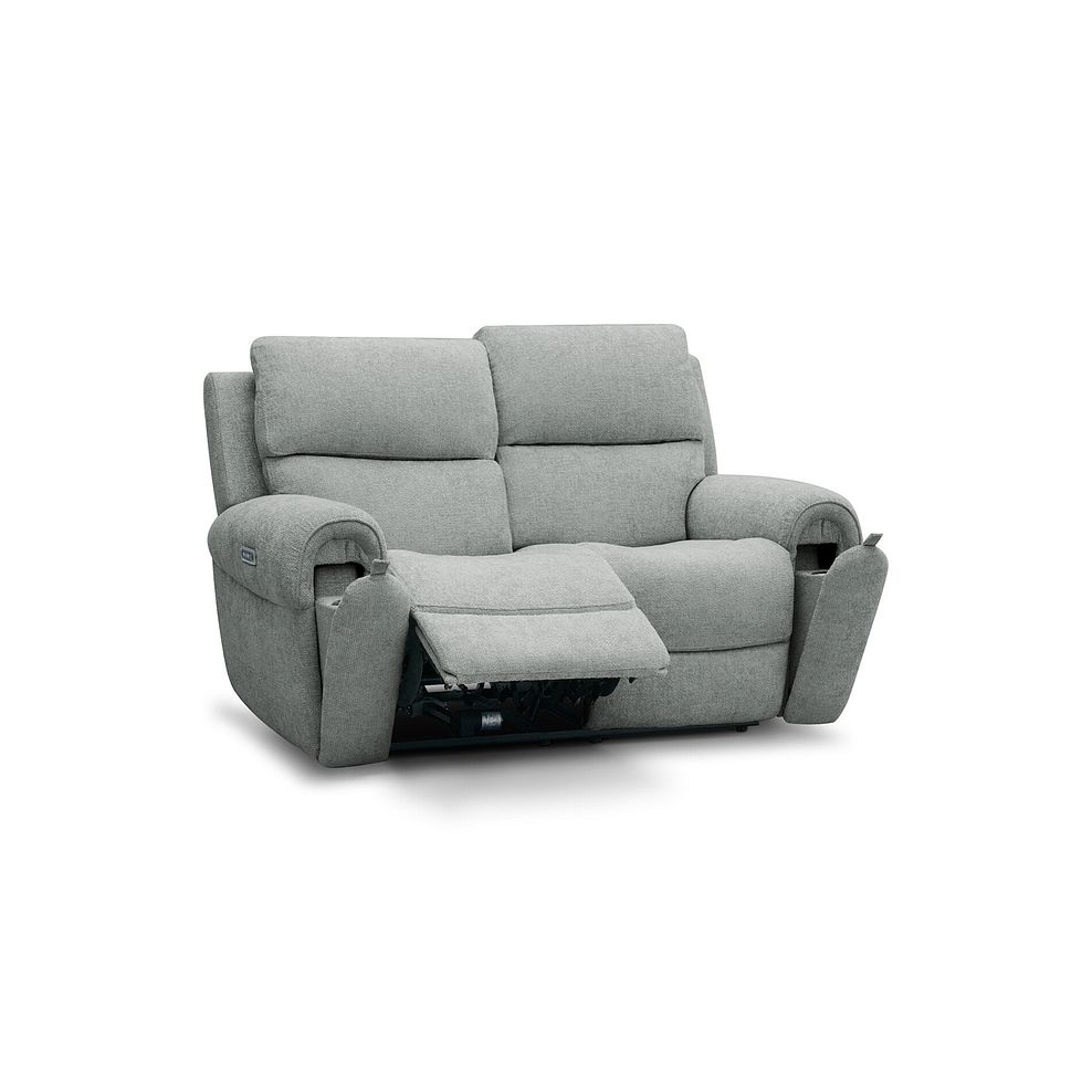 Ezra 2 Seater Electric Recliner with Power Headrest & Lumbar Support in Hopsack Platinum Fabric 2