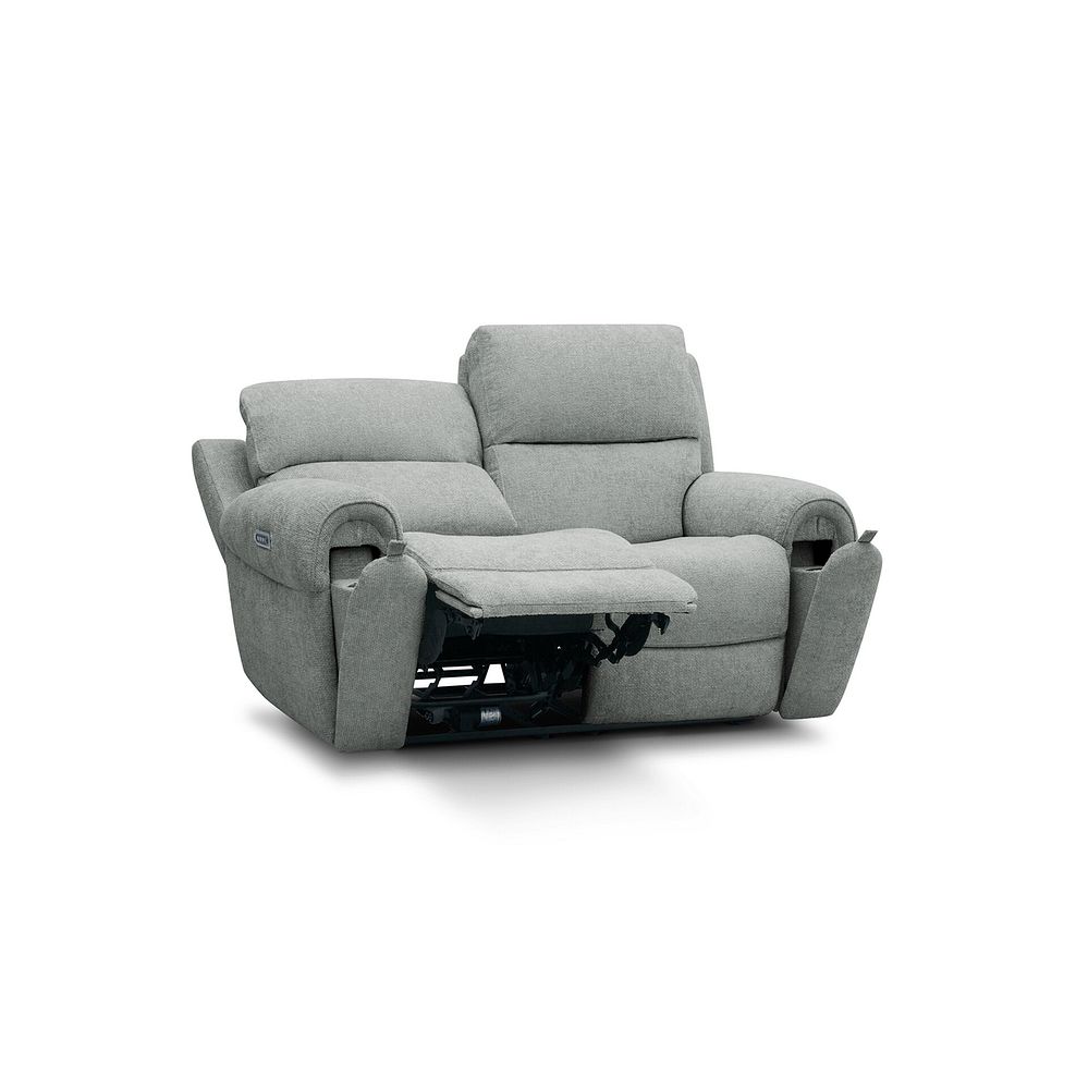 Ezra 2 Seater Electric Recliner with Power Headrest & Lumbar Support in Hopsack Platinum Fabric 5