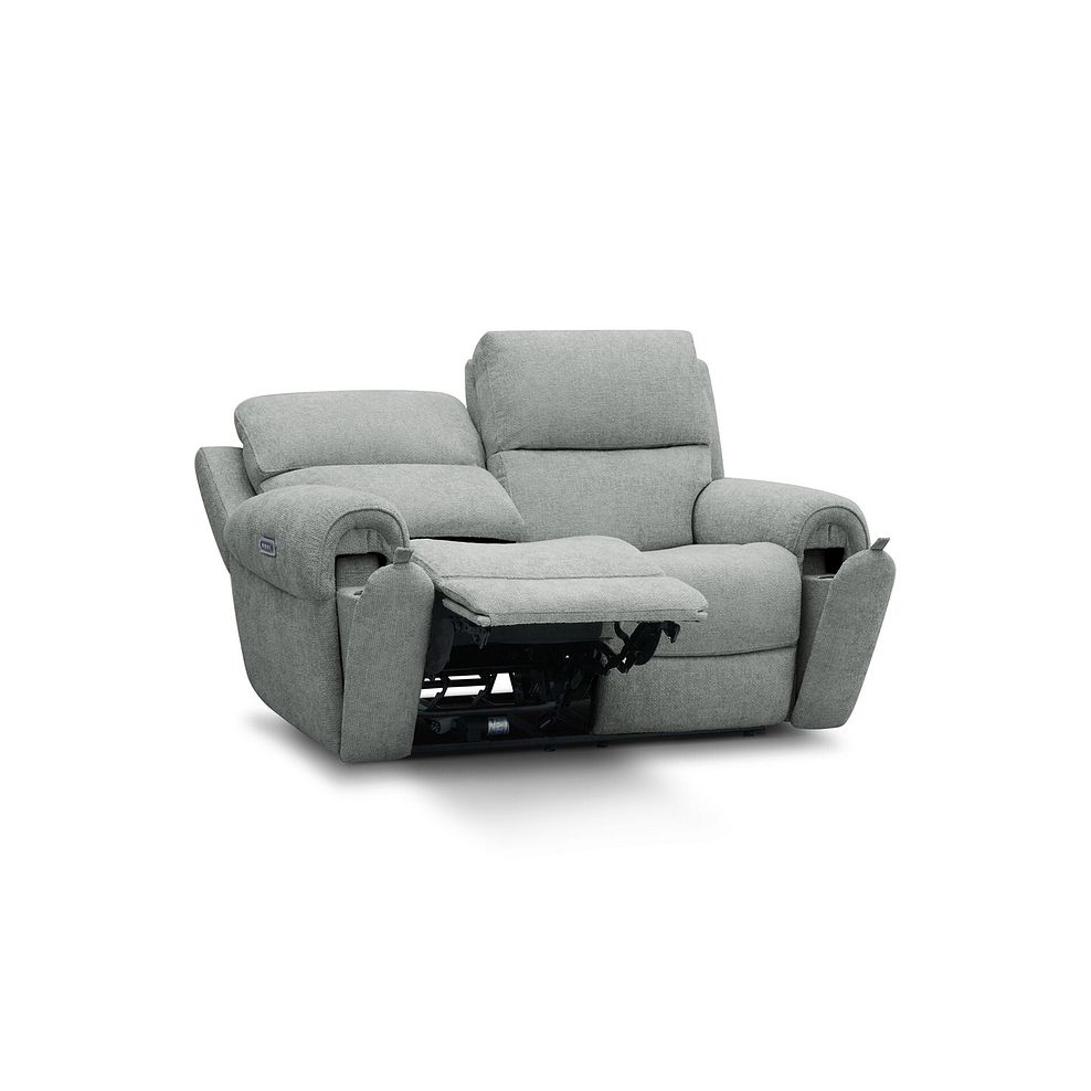 Ezra 2 Seater Electric Recliner with Power Headrest & Lumbar Support in Hopsack Platinum Fabric 4