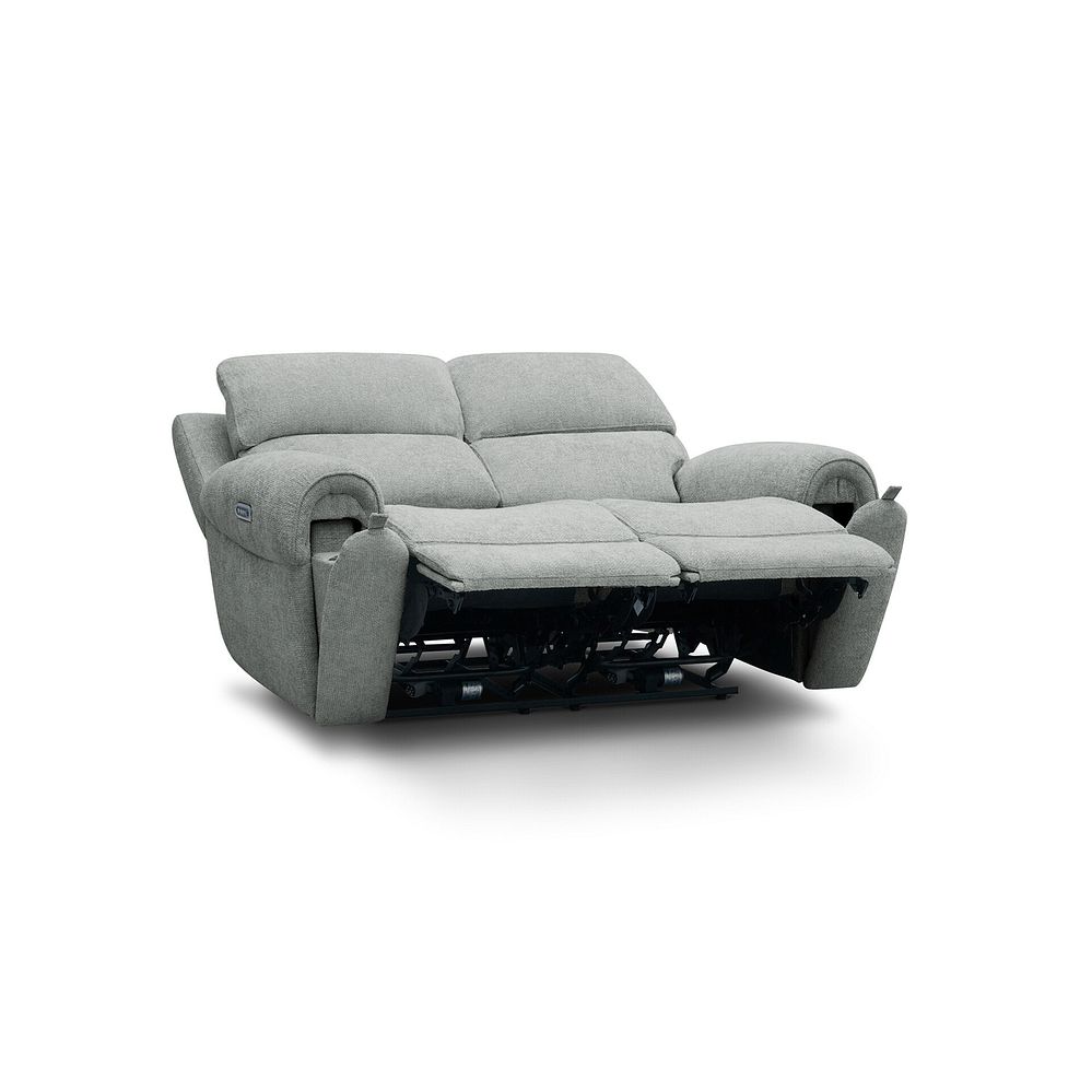 Ezra 2 Seater Electric Recliner with Power Headrest & Lumbar Support in Hopsack Platinum Fabric 6