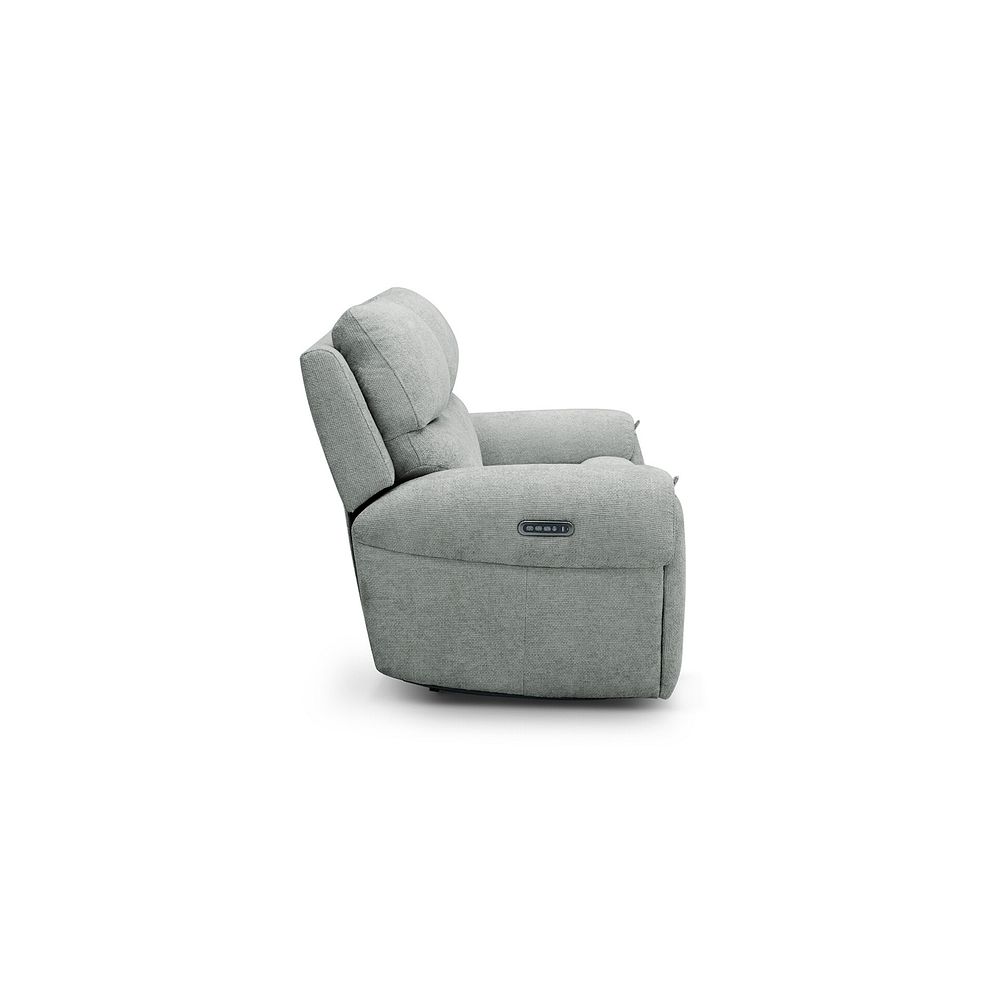 Ezra 2 Seater Electric Recliner with Power Headrest & Lumbar Support in Hopsack Platinum Fabric 8