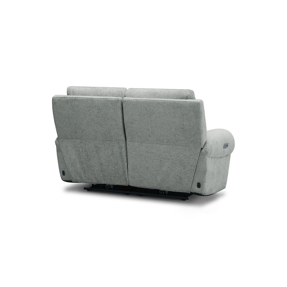 Ezra 2 Seater Electric Recliner with Power Headrest & Lumbar Support in Hopsack Platinum Fabric 10