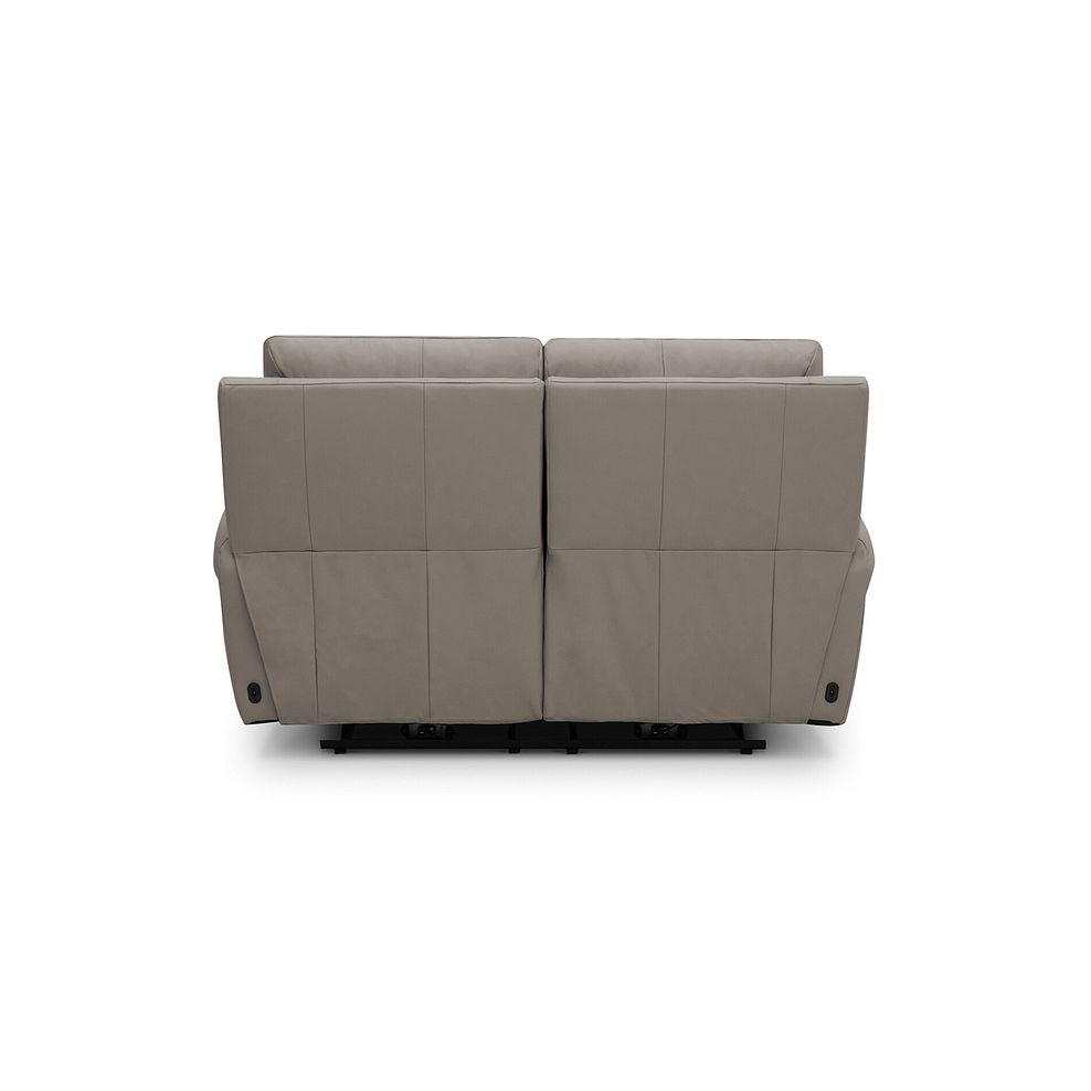 Ezra 2 Seater Electric Recliner with Power Headrest  Lumbar Support in Oyster Leather 9
