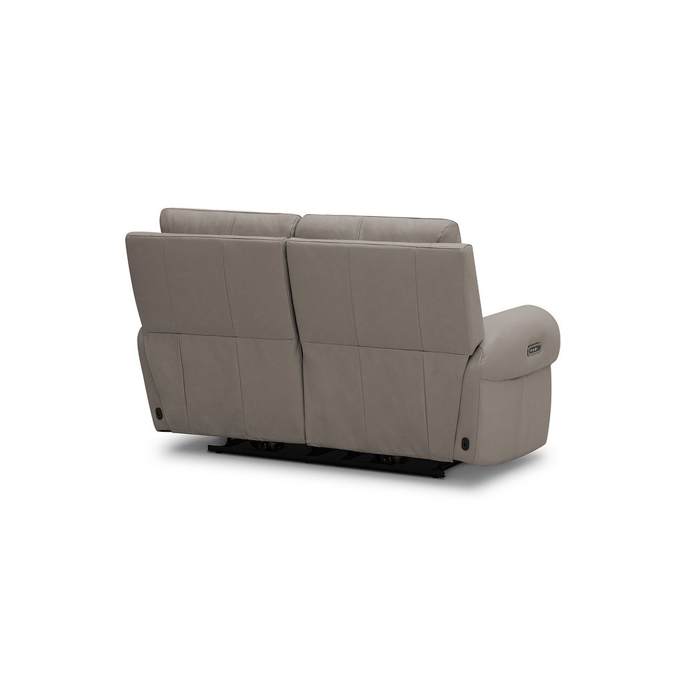 Ezra 2 Seater Electric Recliner with Power Headrest  Lumbar Support in Oyster Leather 10
