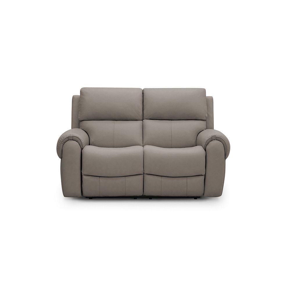 Ezra 2 Seater Electric Recliner with Power Headrest  Lumbar Support in Oyster Leather 6