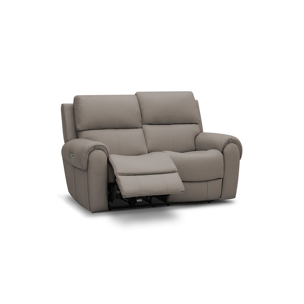 Ezra 2 Seater Electric Recliner with Power Headrest  Lumbar Support in Oyster Leather 2