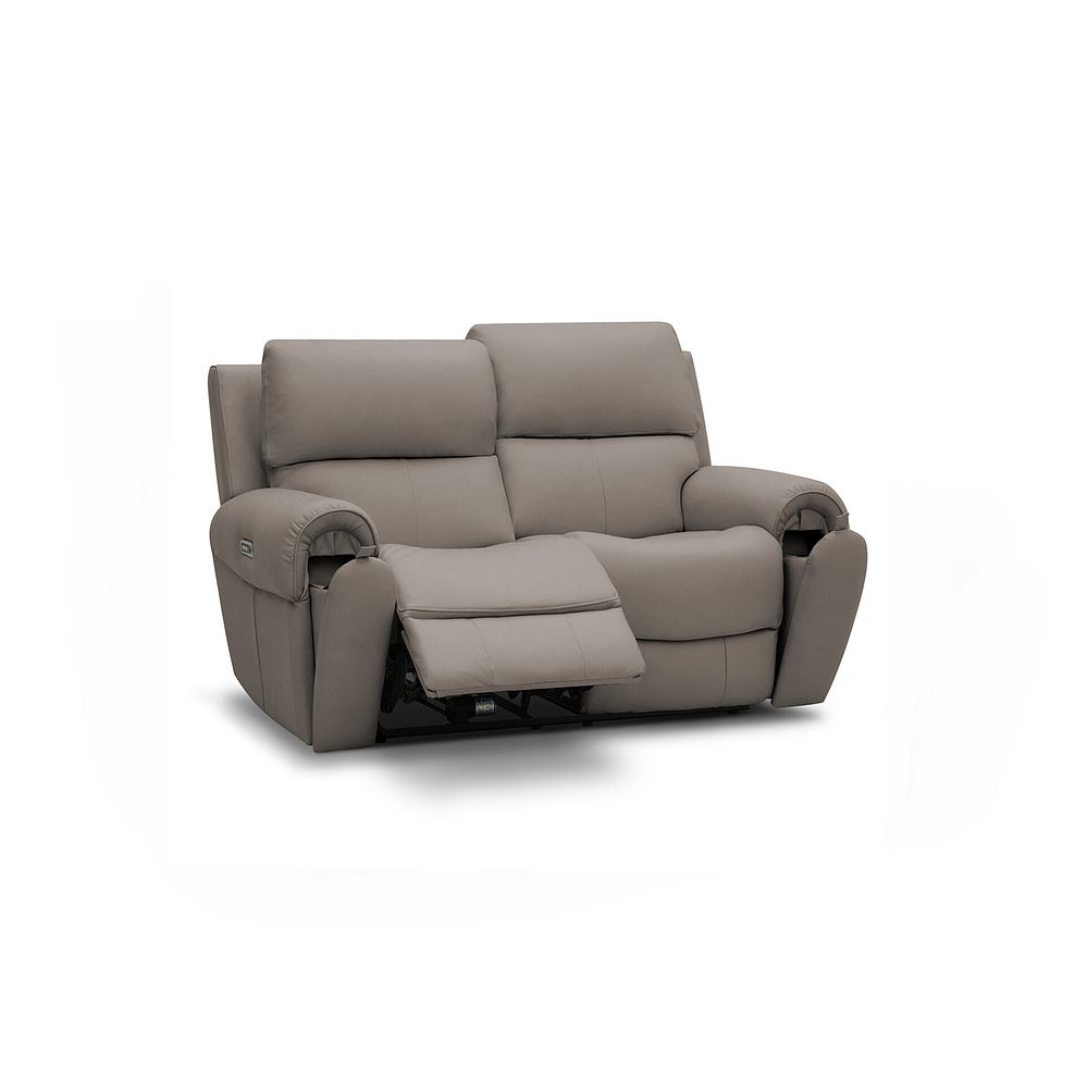 Ezra 2 Seater Electric Recliner with Power Headrest  Lumbar Support in Oyster Leather 3